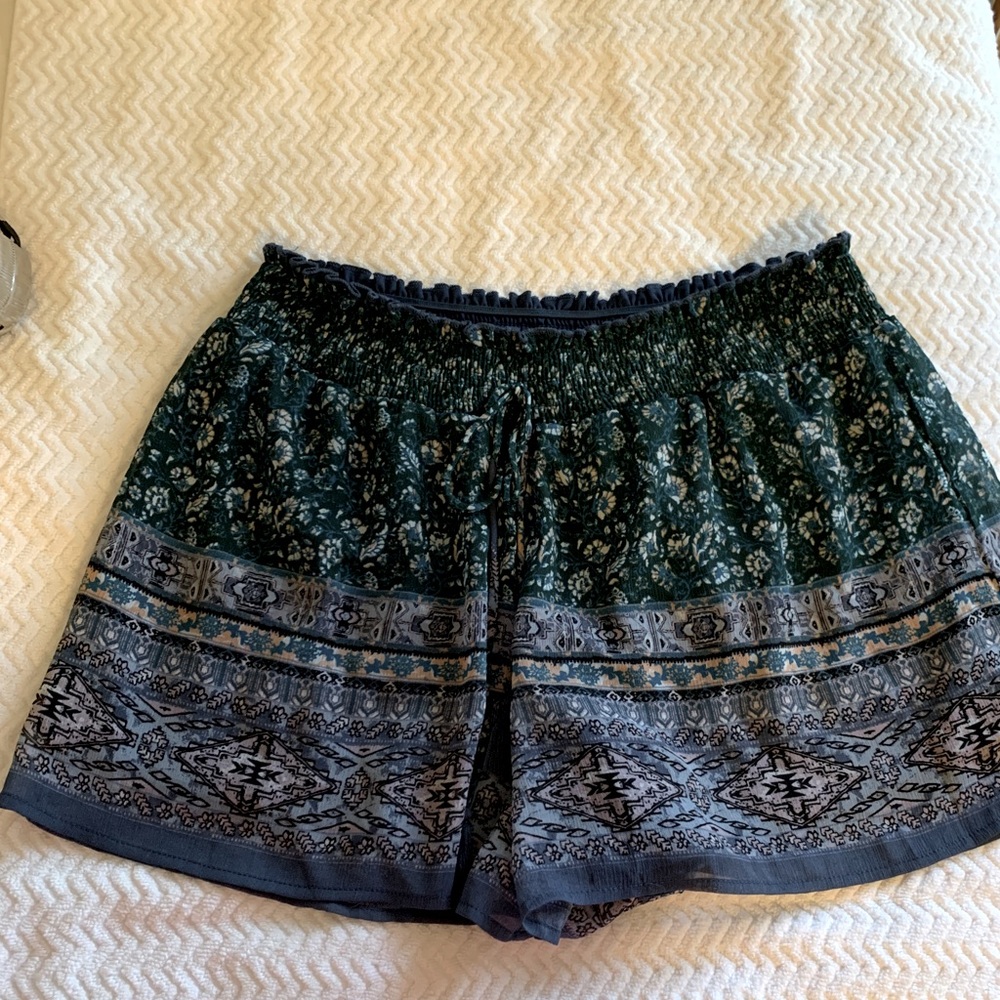 MAURICES Shorts smocked waist band and gauze overlay